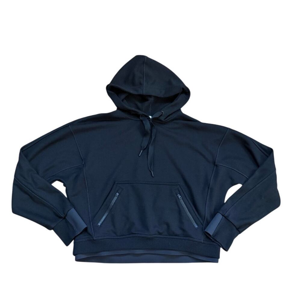 Athleta Black Hoodie‎ S Travel Workout Athleisure Loungewear The Recover Hoodie